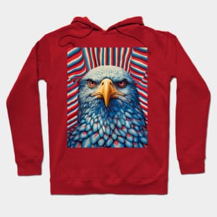 USA America Fourth of July Op Art Bald Eagle July 4th Hoodie